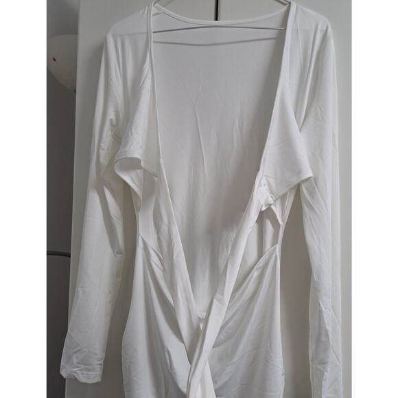 Women's Sexy V Neck Ruched Cutout Long Sleeve Bodycon Club Party Long Dress Sz S - Picture 9 of 15